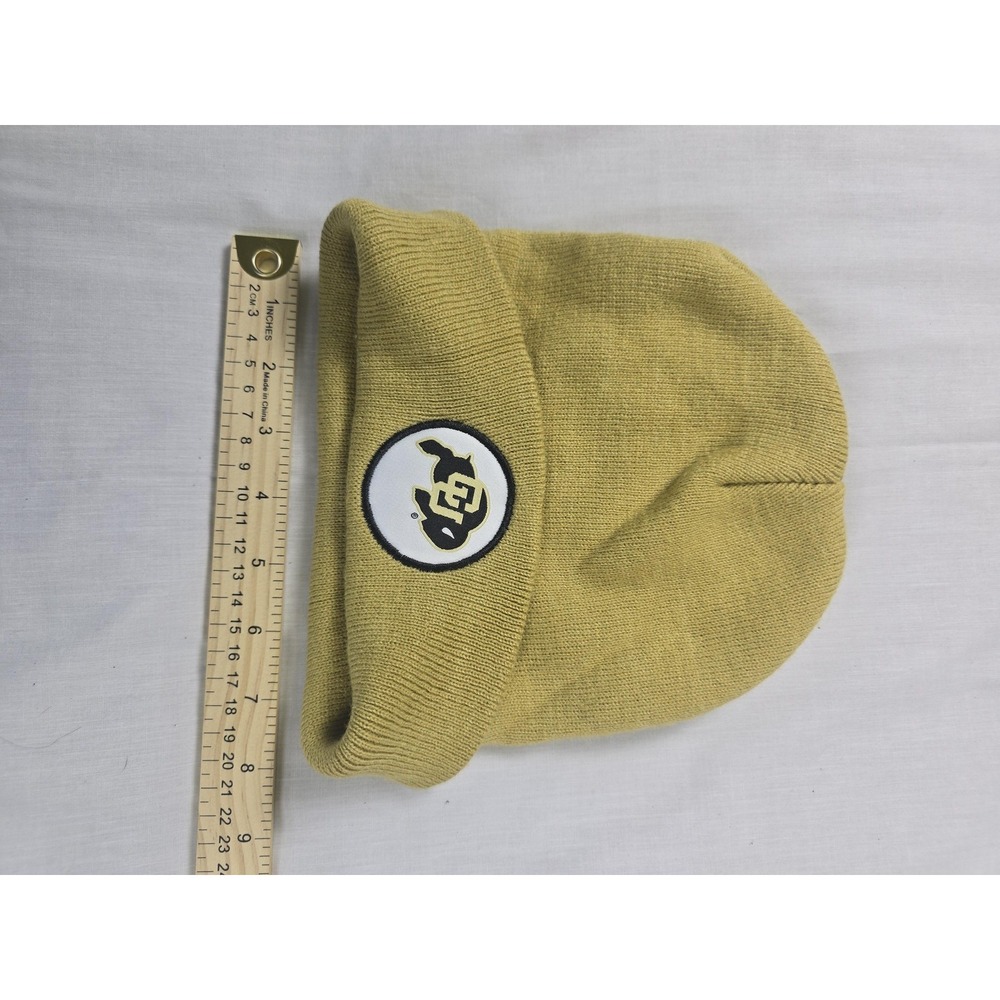 Colorado Buffaloes Hat Beanie Mens One Size Gold NCAA Football Coors Light Knit